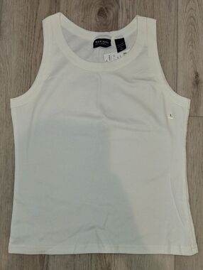 Vintage Nwt New York & Company Classic White Ribbed Tank Top